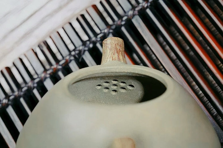 Ancient Forest - Handmade Duanni Green Clay Yixing Teapot - Tea and Whisk