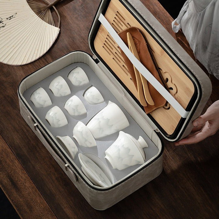 Complete Ceremonial Jade Porcelain Gaiwan Travel Set (coming soon) - Tea and Whisk