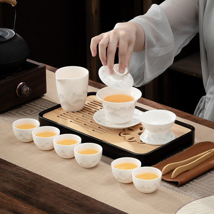 Complete Ceremonial Jade Porcelain Gaiwan Travel Set (coming soon) - Tea and Whisk