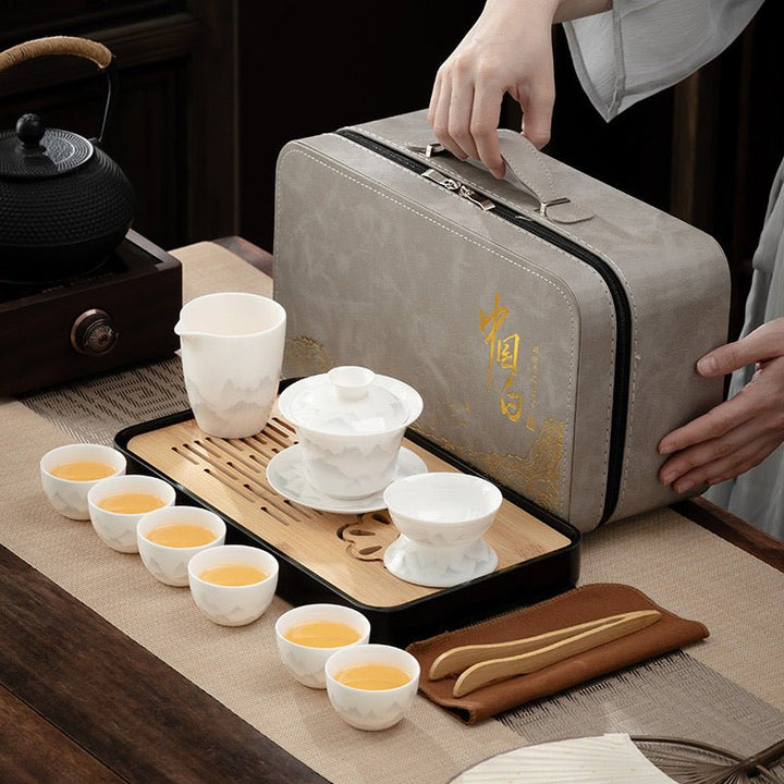 Complete Ceremonial Jade Porcelain Gaiwan Travel Set (coming soon) - Tea and Whisk