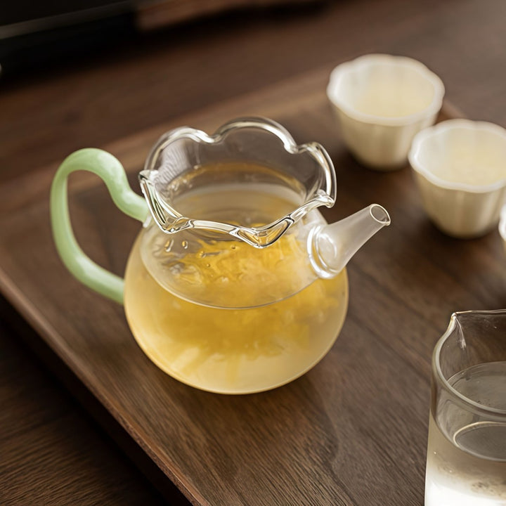 Flower Glass Tea Brewer / Fairness Cup with Built in Strainer - Tea and Whisk