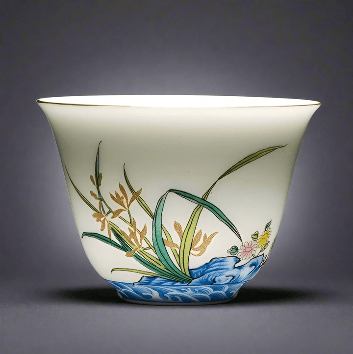 Garden Collection Premium Porcelain Chimes Gongfu Teacup - Tea and Whisk