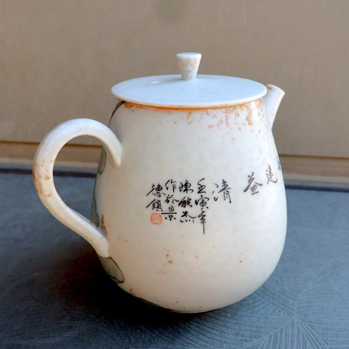 Hand - Painted Blossoming Jingdezhen Teapots - Tea and Whisk