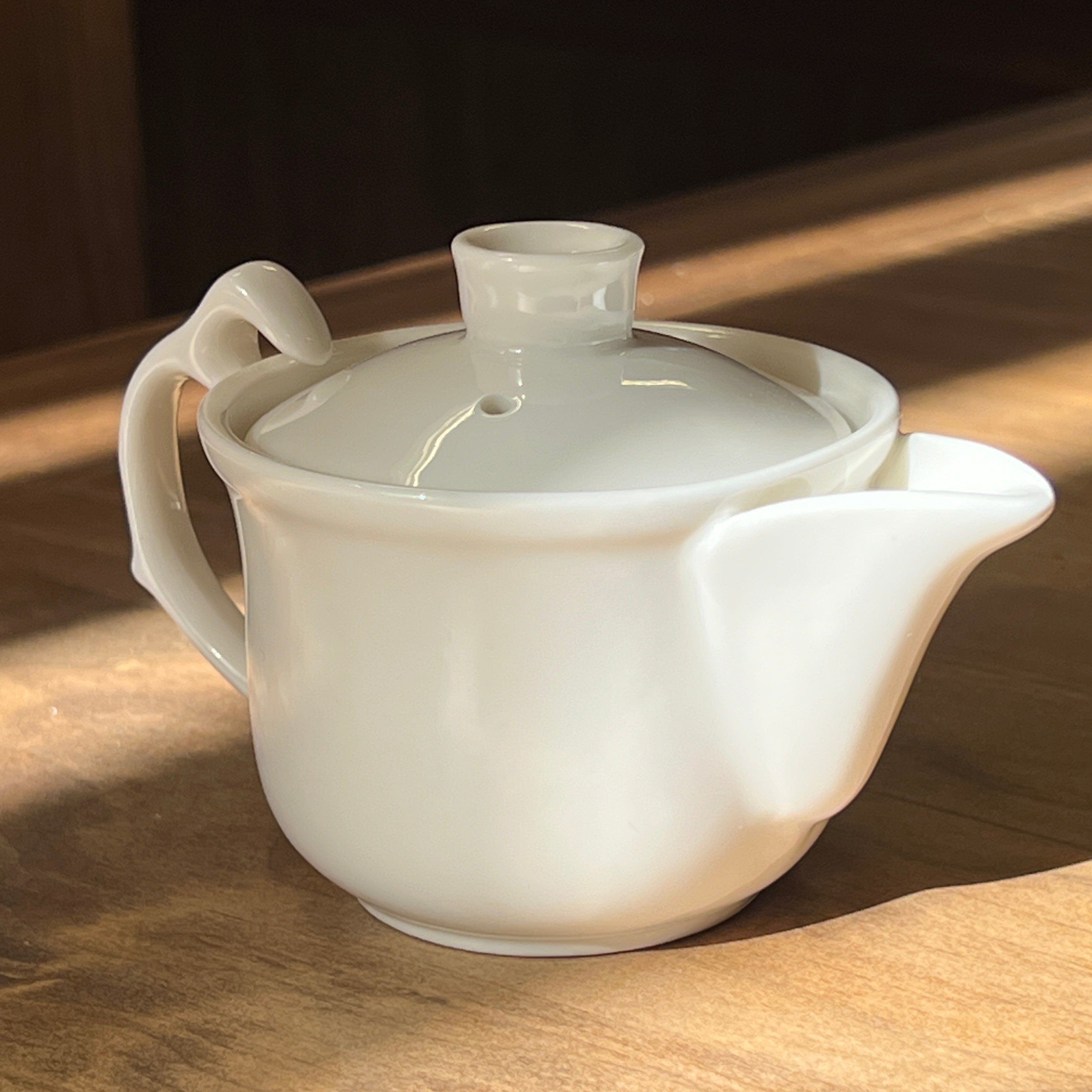 Ez Brew White Jade Porcelain Gongfu Teapot With Built-in Strainer