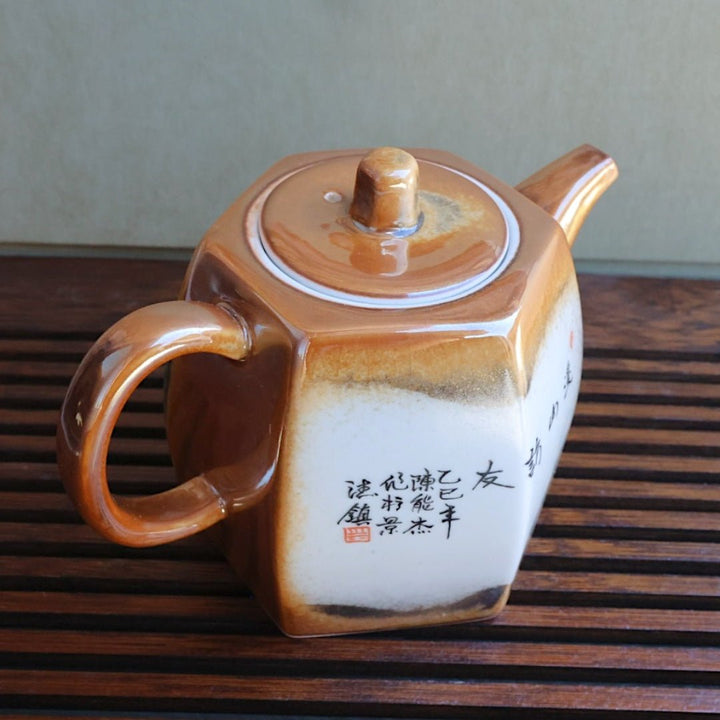 Jingdezhen Hand - Painted “Pavilion” Tea Set - Tea and Whisk