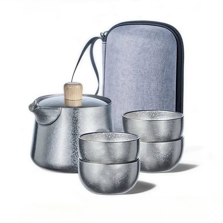 Lifetime Double - wall Titanium Travel Tea Set - Tea and Whisk
