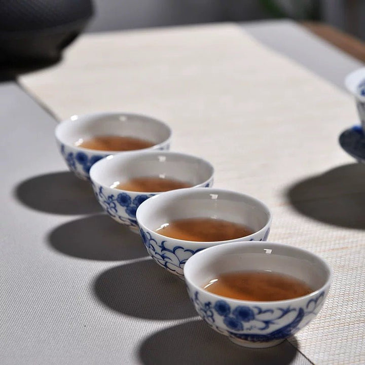 Premium Jade Porcelain Gongfu Teapot and Gaiwan Full Set with Gift Box - Tea and Whisk