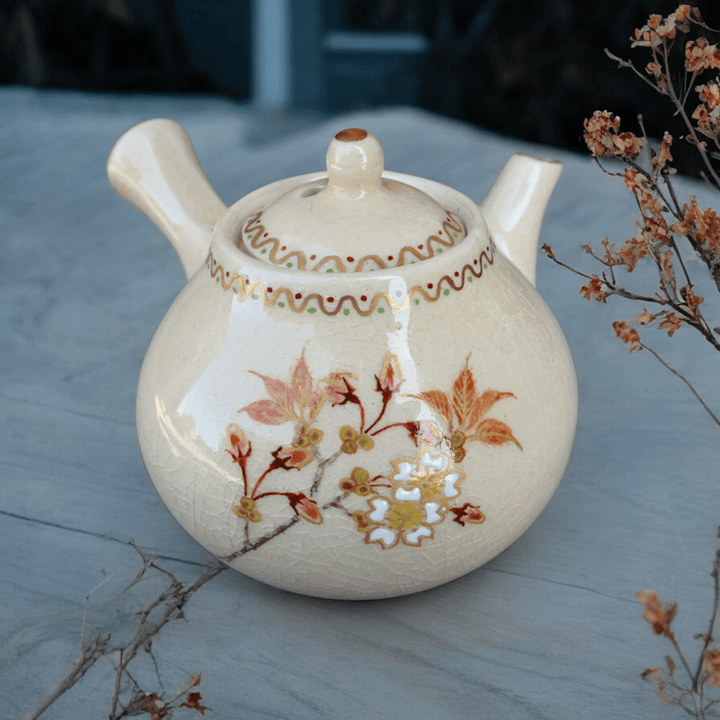 Tohomura Handpainted Japanese Kyusu Teapot - Hanagokoro - Tea and Whisk