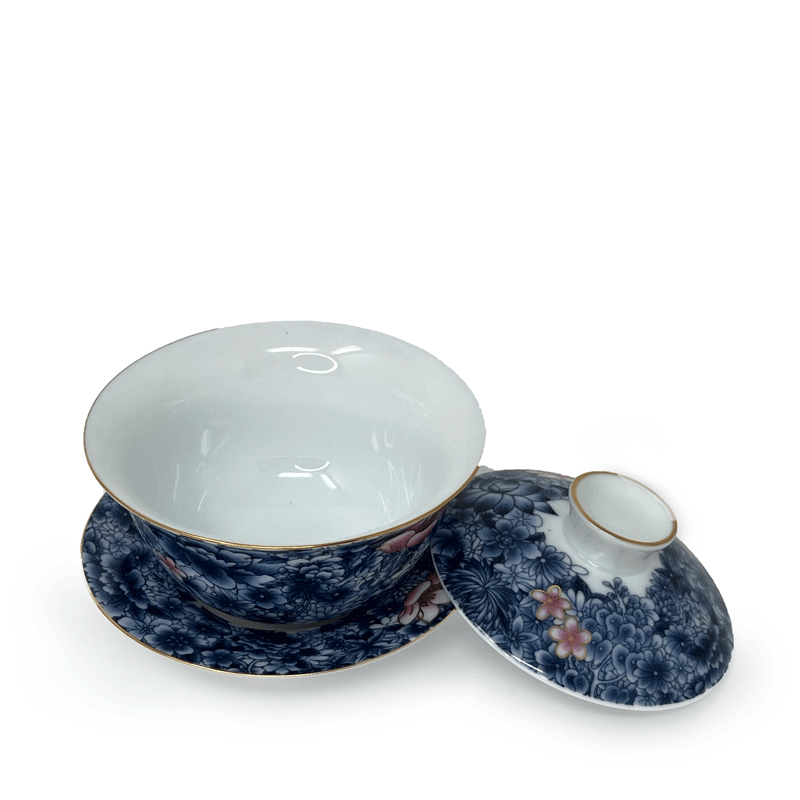 Classic Western Gaiwan with Pink Flower (Small)