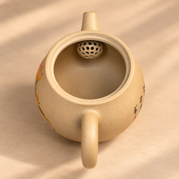 Lotus Pond Serenity Jianshui Handmade Teapot – Rare Beige Clay | 200ml
