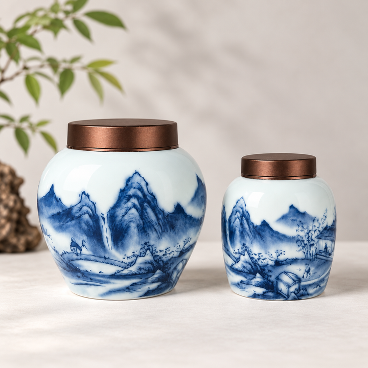 Premium Qinghua Porcelain Canister