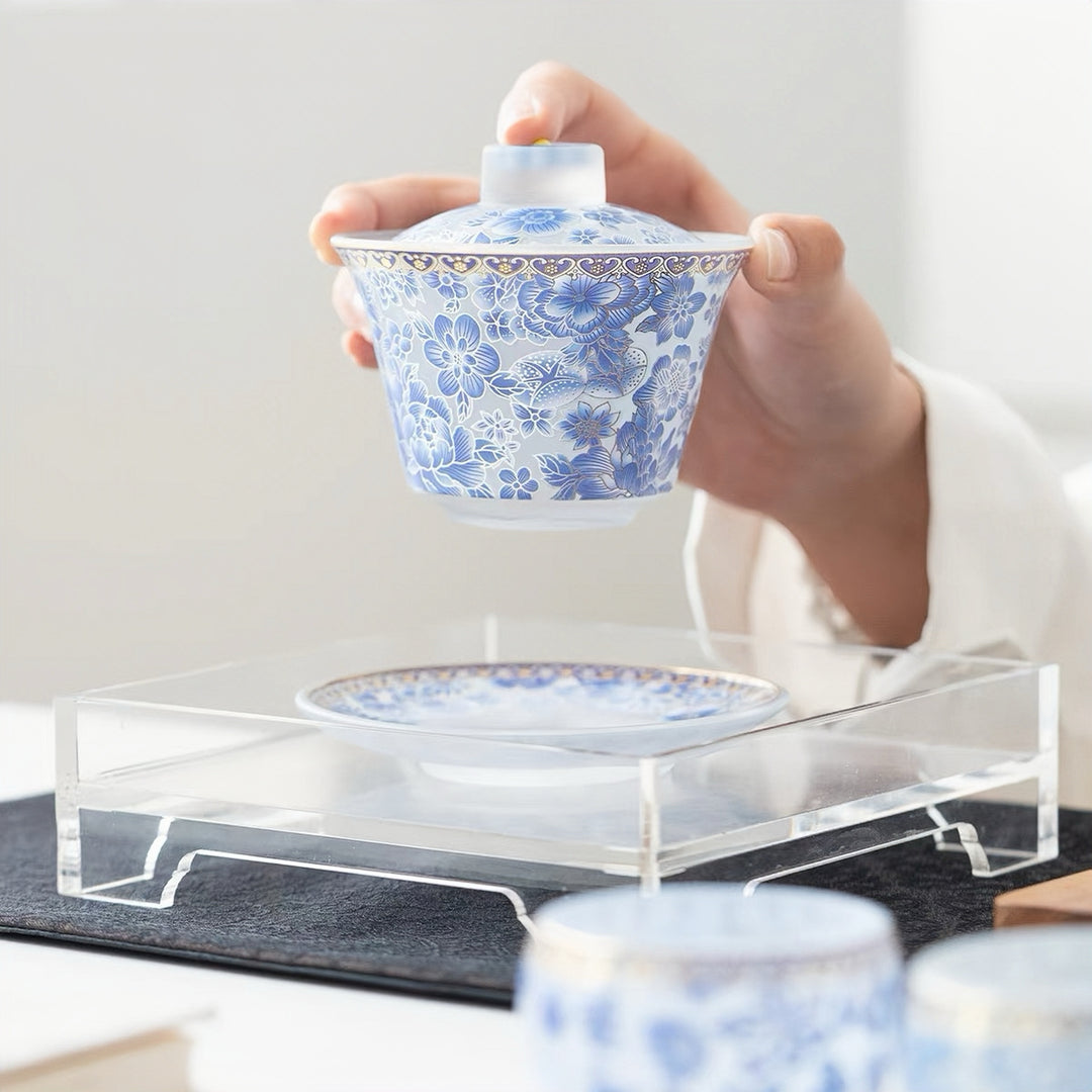 Blue Blossom -Liuli Gaiwan Complete Gongfu Tea Set