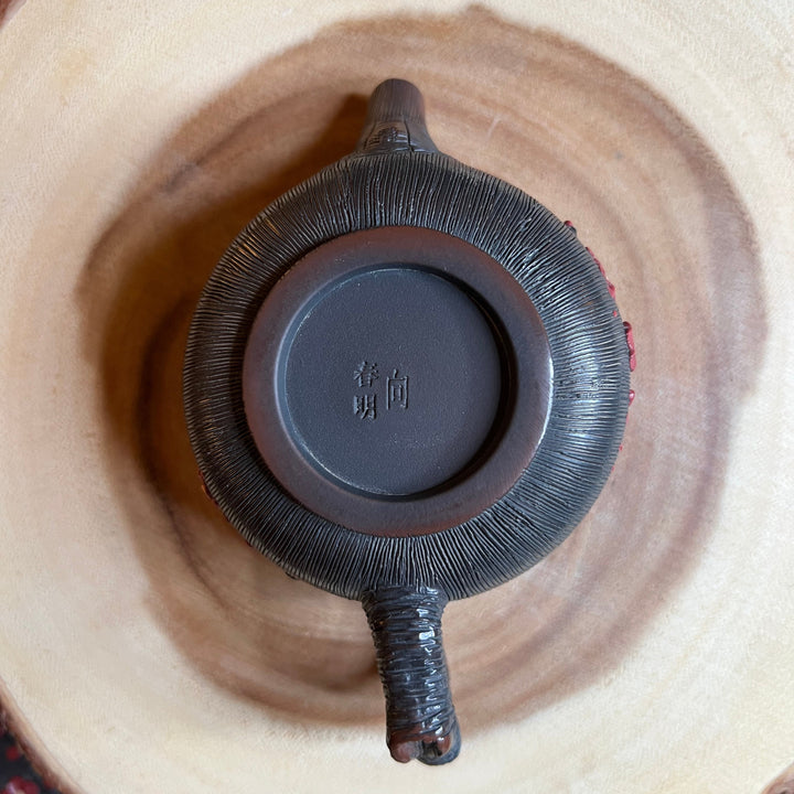 Crimson Plum Blossom- Master Handmade Jianshui Small Teapot
