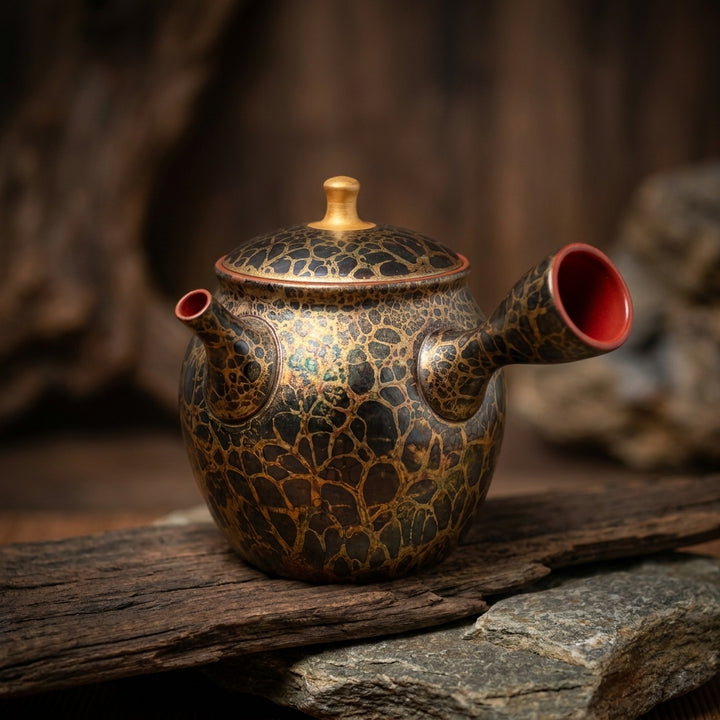 Golden Tortoiseshell -Japanese Master Shouryu Royal Gold Tenmoku Kyusu