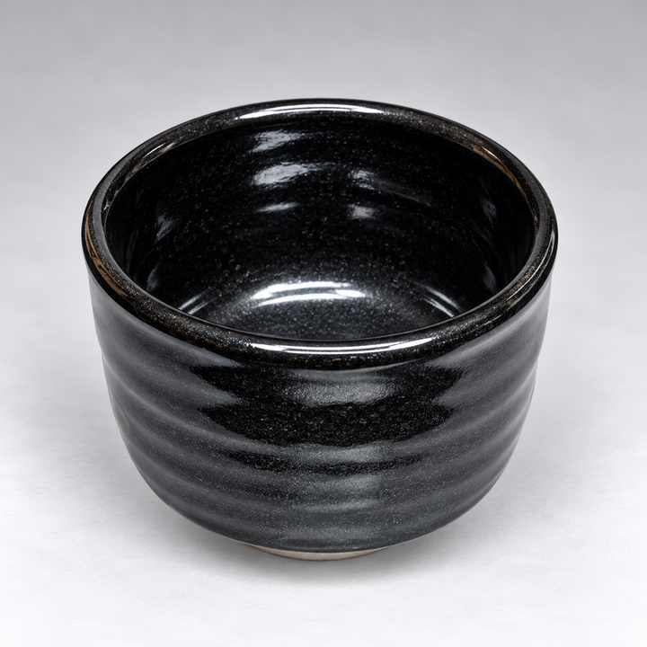 Obsidian Ripple - Japanese Handmade Shigayaki Matcha Bowl