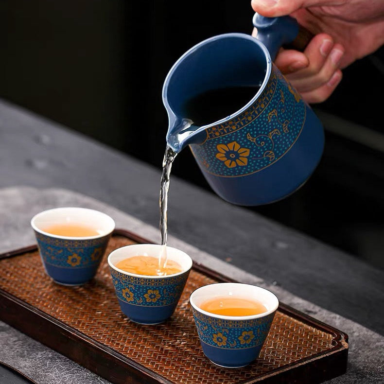 Blue Dynasty- Premium Portable Office Travel Tea Set