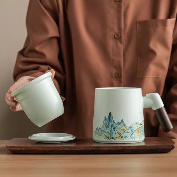 Celadon Mountain Office Travel Tea Mug with Infuser