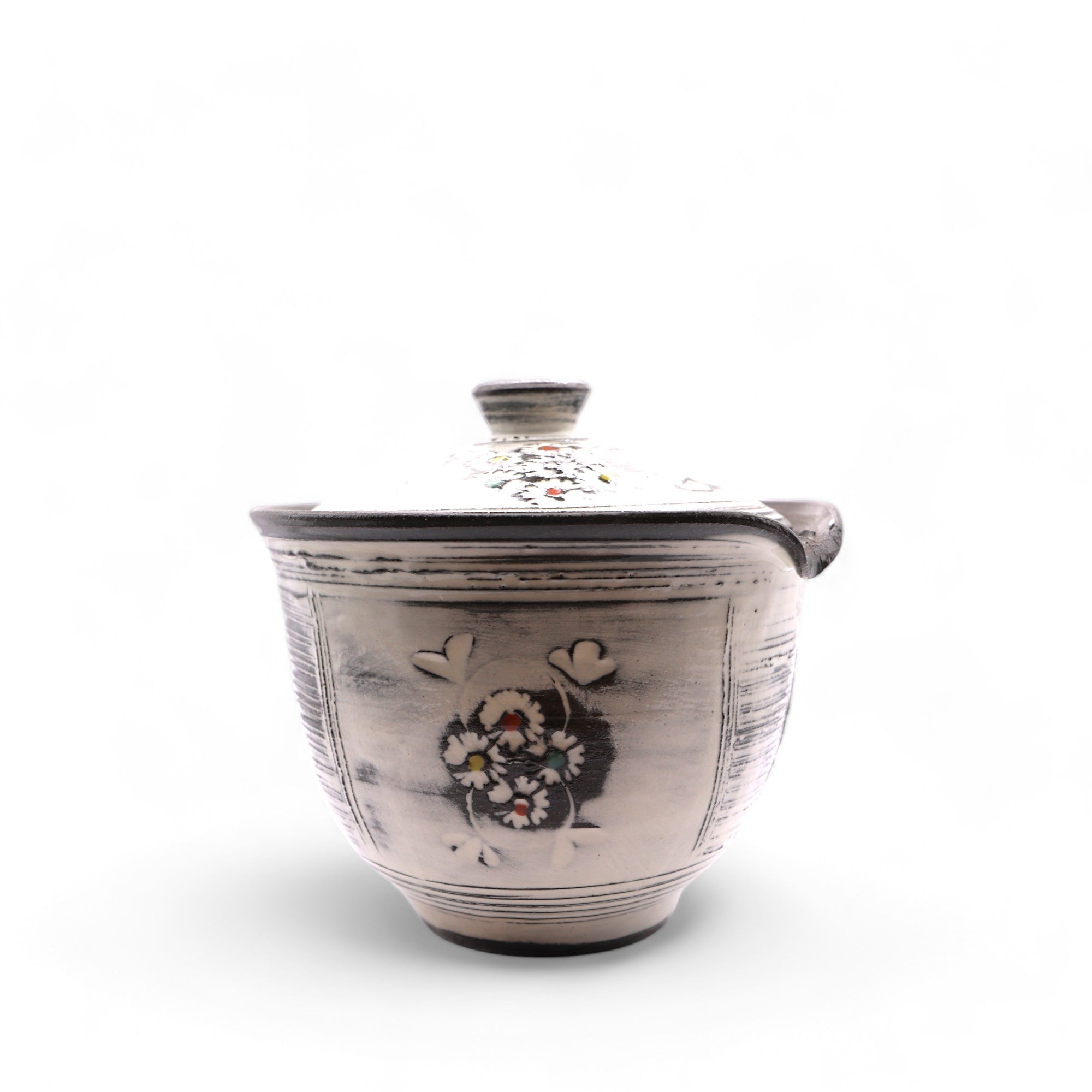 Japanese Handmade Kyoyaki Houhin Teapot - Moon Flower