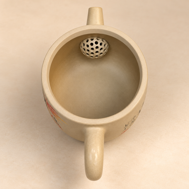 Autumn Bamboo Jianshui Handmade Teapot – Rare Beige Clay | 150ml