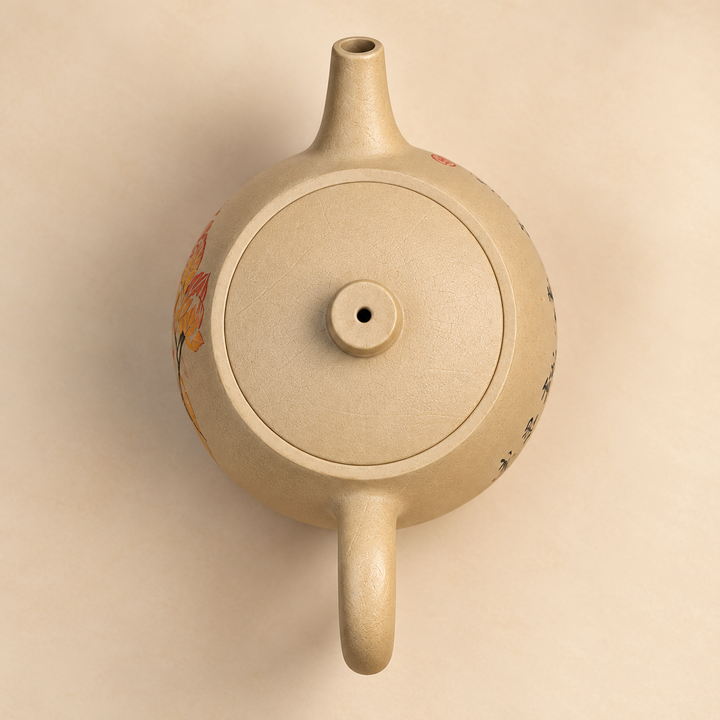 Lotus Pond Serenity Jianshui Handmade Teapot – Rare Beige Clay | 200ml