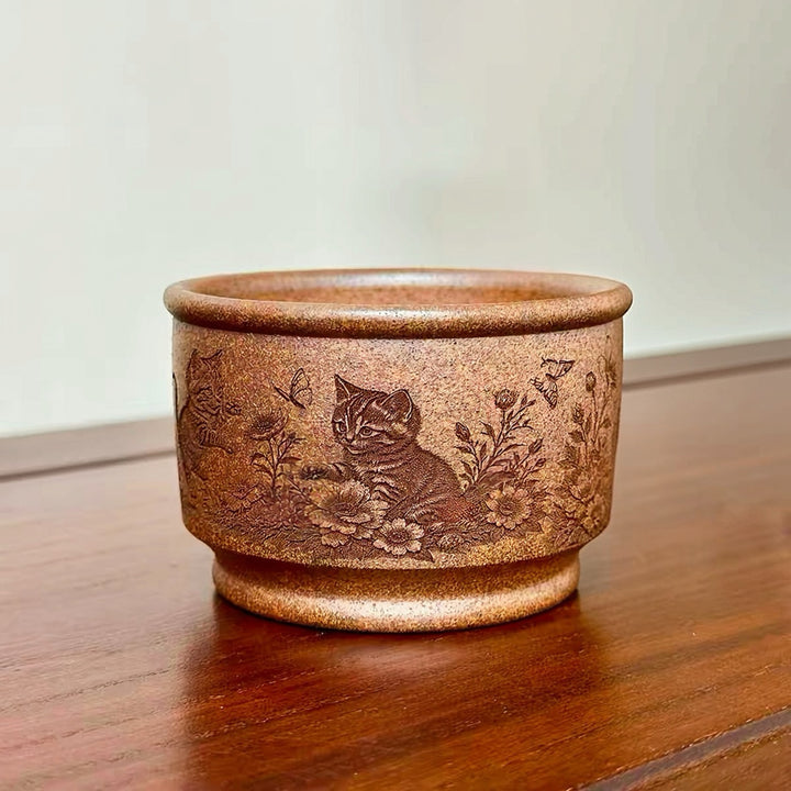 Cats Garden - Yixing Duanni Clay Woodfired Teacup