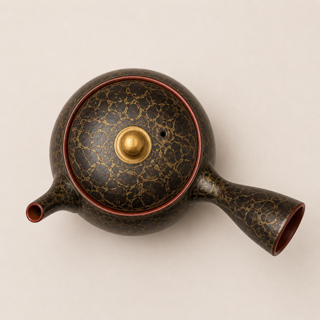 Golden Tortoiseshell -Japanese Master Shouryu Royal Gold Tenmoku Kyusu