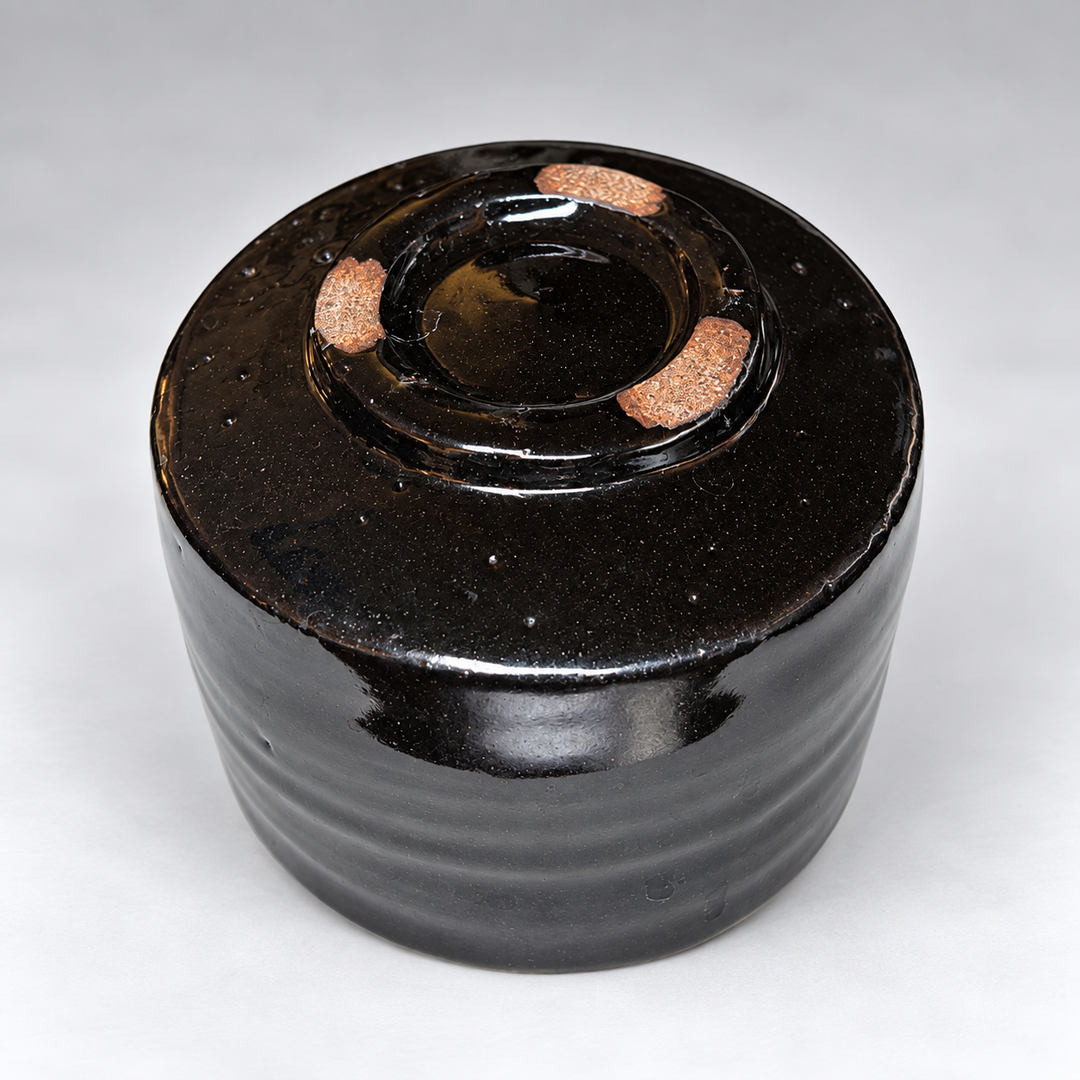 Obsidian Ripple - Japanese Handmade Shigayaki Matcha Bowl