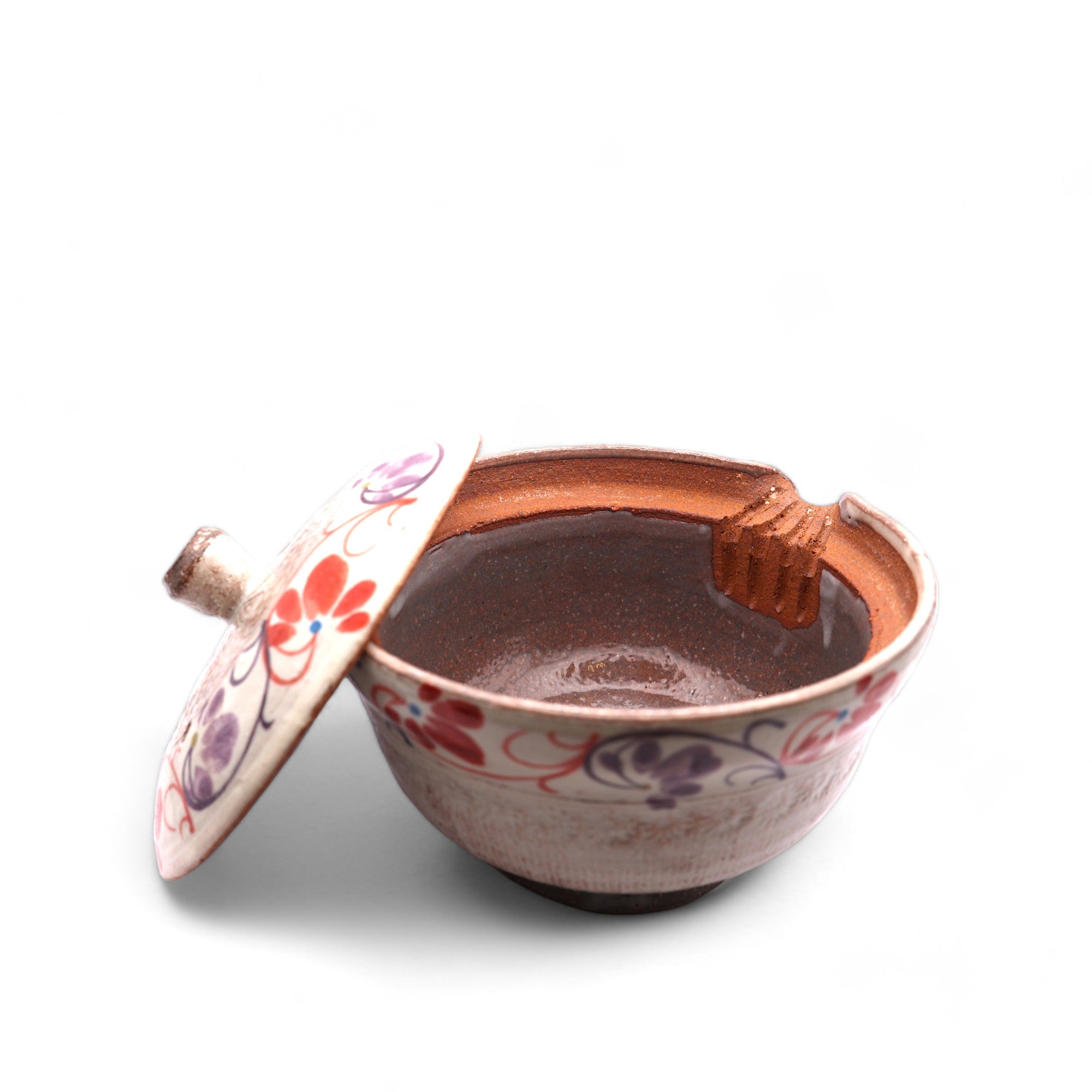 Japanese Handmade Kyoyaki Houhin Teapot - Flower Dance