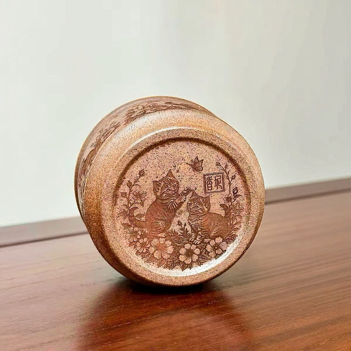 Cats Garden - Yixing Duanni Clay Woodfired Teacup