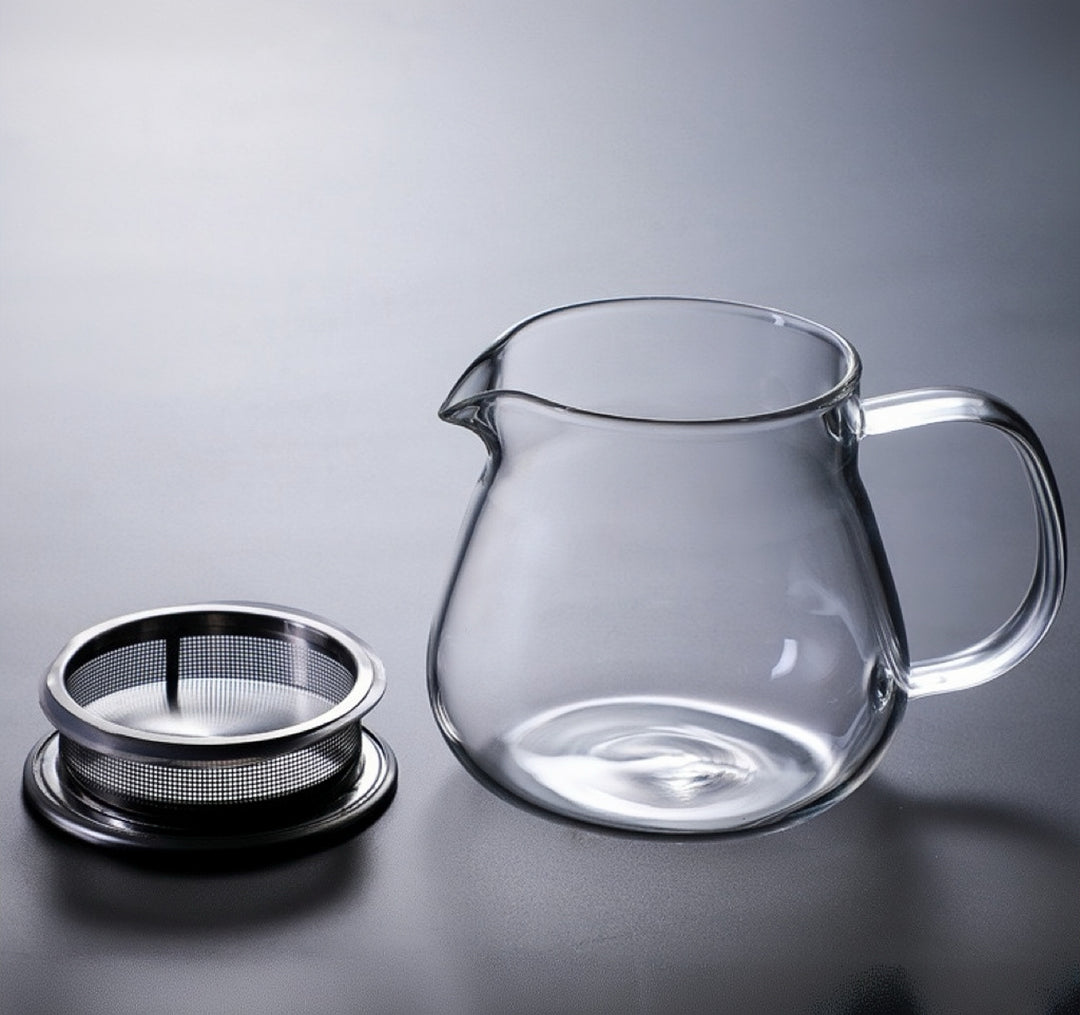 Big Belly Glass Teapot with Stainless Steel Filter Lid