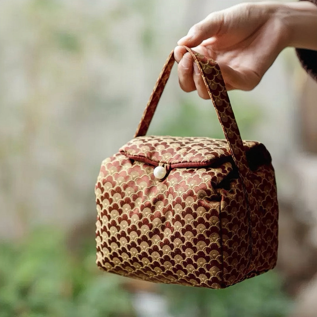 Cloud Brocade Teaware Travel Pouch Collection