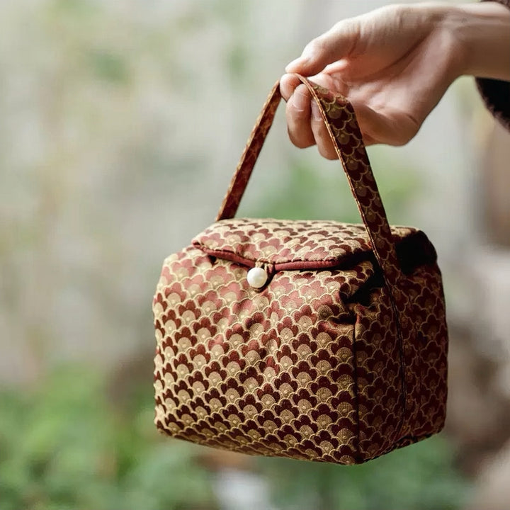 Cloud Brocade Teaware Travel Pouch Collection