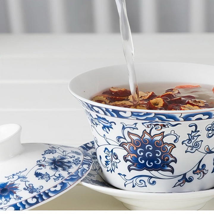 3XL Classic Oriental Flowers Gaiwan - Tea and Whisk