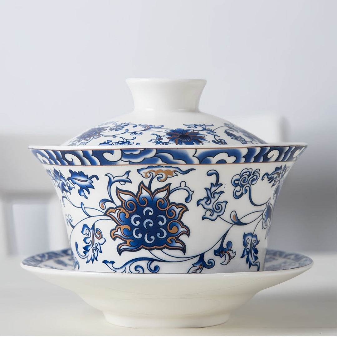 3XL Classic Oriental Flowers Gaiwan - Tea and Whisk