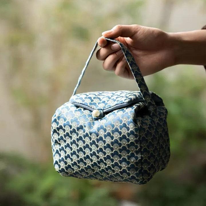 Cloud Brocade Teaware Travel Pouch Collection