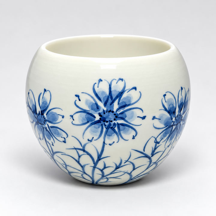 Japanese Handcrafted Arita-yaki Qinghua Porcelain Large Teacup 235ml