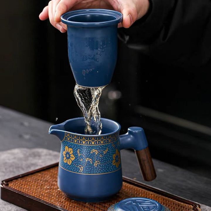 Blue Dynasty- Premium Portable Office Travel Tea Set