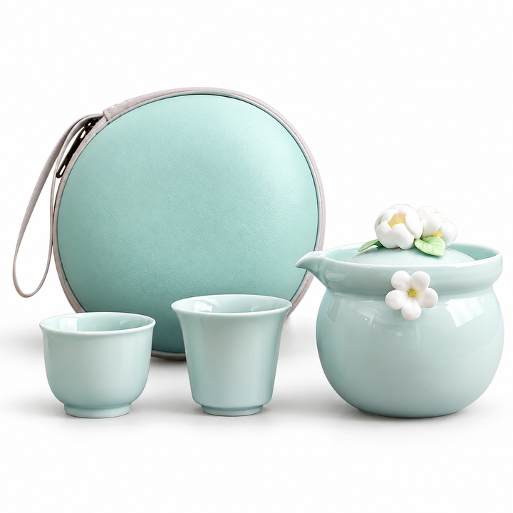 Celadon Blossom Handcrafted Travel Tea Set
