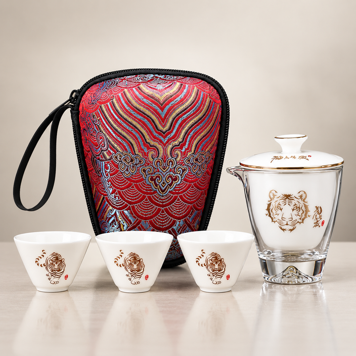 Cute Rabbits Ez Pouring Travel Tea Set