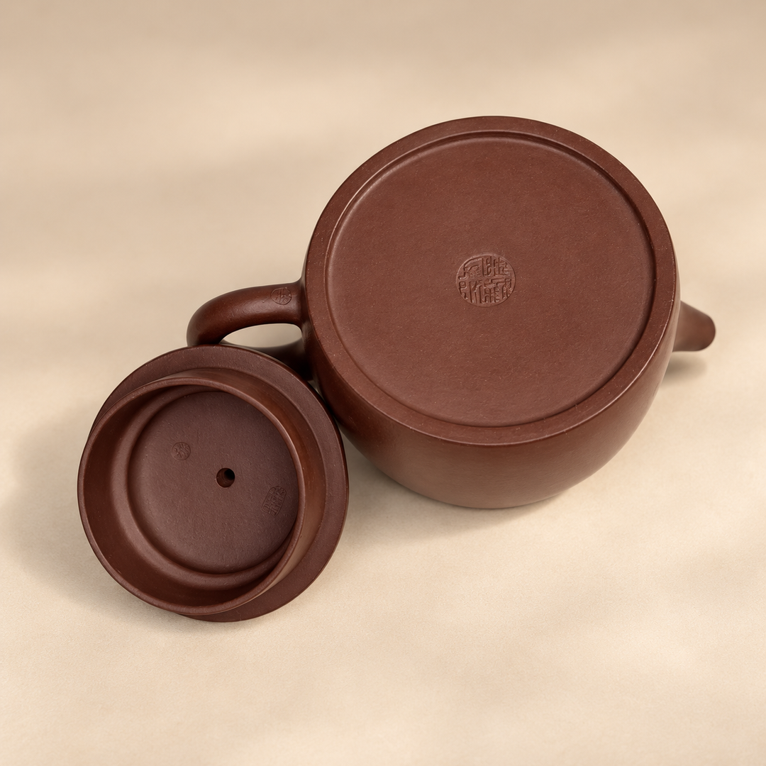 Yixing “De Zhong” Handmade Flat Zini Teapot 170ml