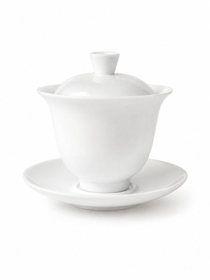 Jingdezhen “Zhe Yao” Graceful Waist Pure White Jade Porcelain Gaiwan