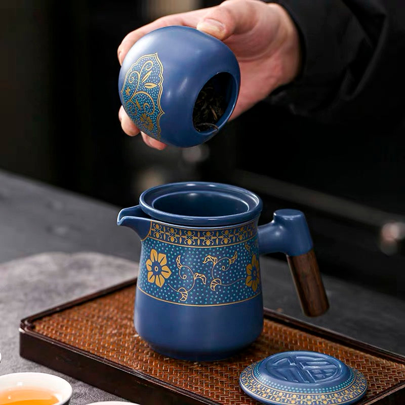 Blue Dynasty- Premium Portable Office Travel Tea Set