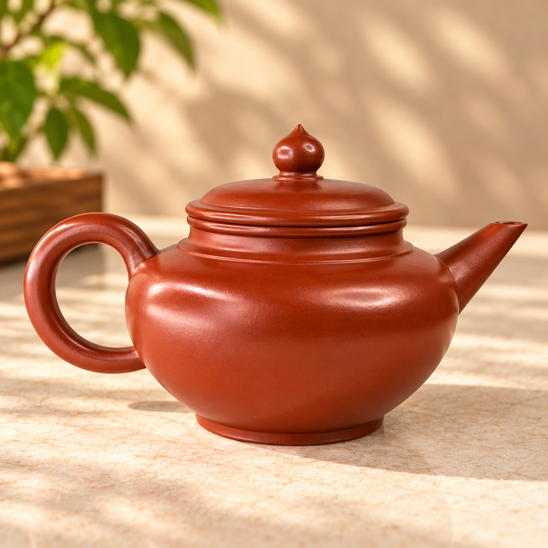 Imperial Crimson – Handmade Yixing Dahongpao Zhuni Shuiping Teapot | 150ml