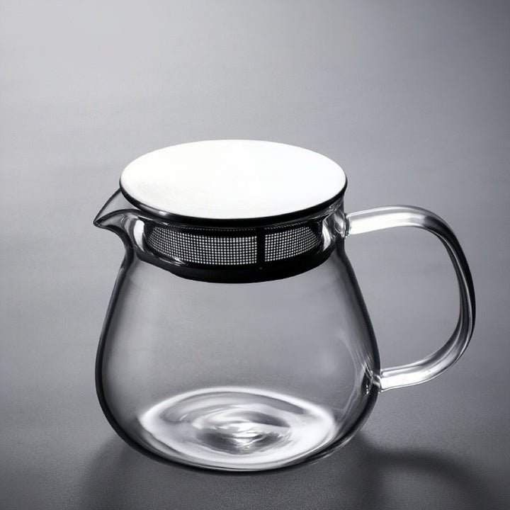 Big Belly Glass Teapot with Stainless Steel Filter Lid