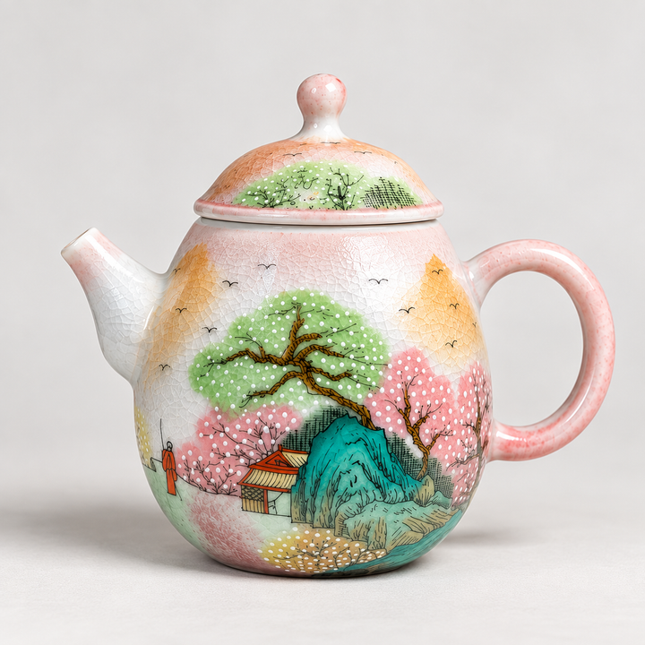 Spring Mist Landscape - Jingdezhen Handcrafted Teapot 160ml