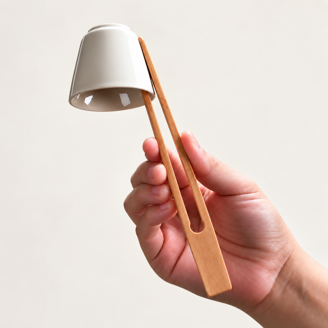 Handcrafted One-Piece Wooden Tea Tong