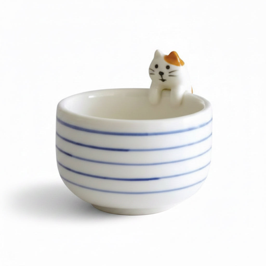 Peekaboo Cat - Japanese Handmade Nagoya Teacup
