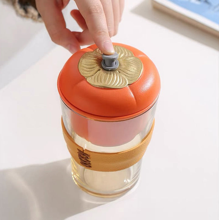 Steep & Sip -Daily Desk Tea Brewer with Porcelain Infuser &Glass Straw