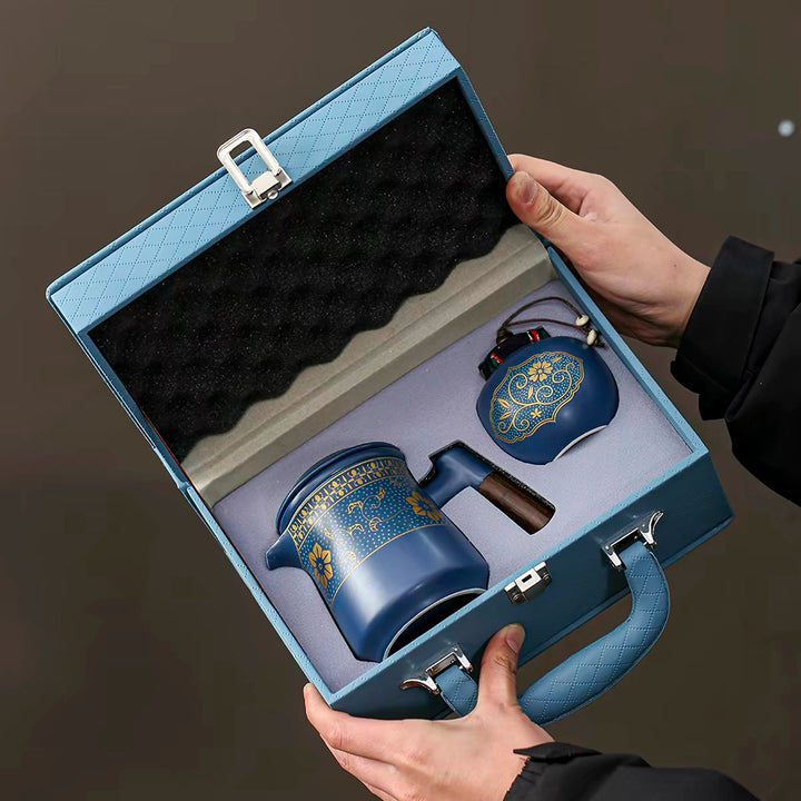 Blue Dynasty- Premium Portable Office Travel Tea Set
