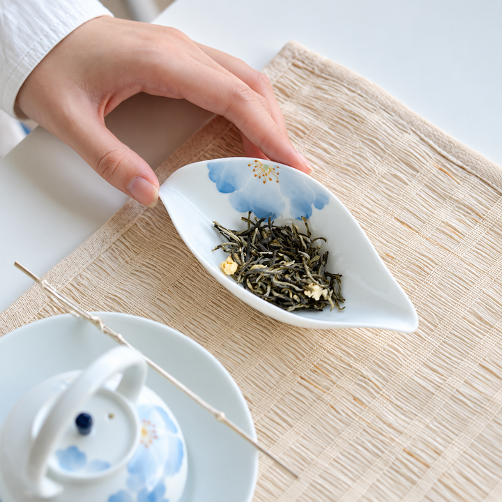 Blue Blossom Hand-Painted Porcelain Tea Scoop